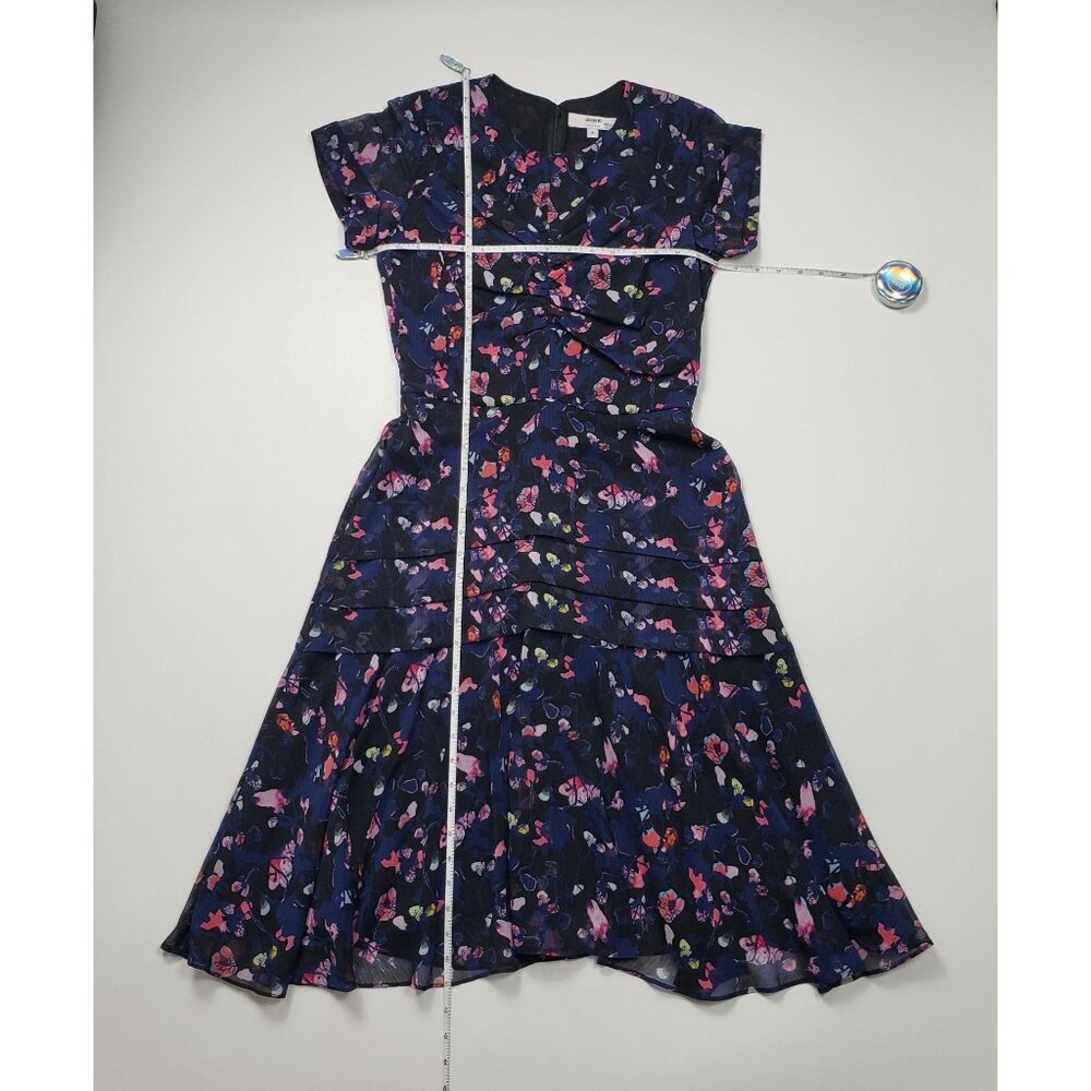 Jason Wu Collective x RTR Pre-Loved Navy Floral Ruched Fit & Flare Dress Pick Sz - Picture 6 of 16